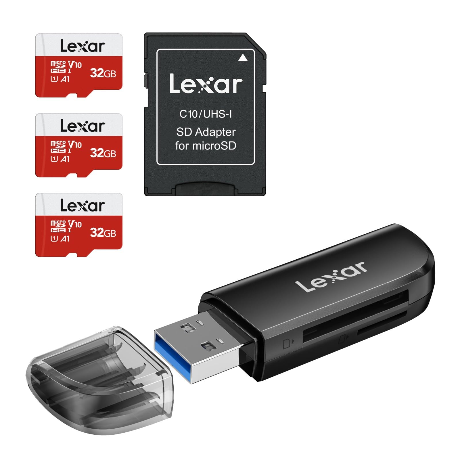 Amazon.com: Lexar 32GB Micro SD Card 3 Pack and Lexar Dual Slot